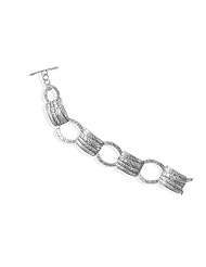 7" Oxidized Open Circle Toggle Bracelet