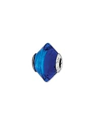 Sterling Silver Blue/Light Blue Italian Murano Glass Charm