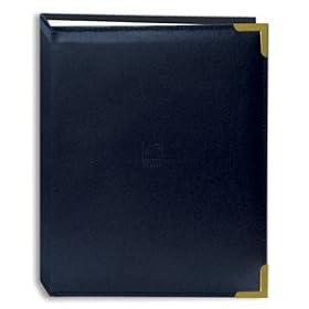 4X6 1-UP 100 PHOTO OXFORD BRASS CORNER SERIES - NAVY - Photo Album