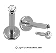 INTERNALLY THREADED TITANIUM MICRO LABRET W/ GEM TLBINT16CL -16G 3/8" 2.5MM GEM BALL