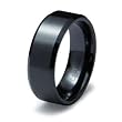 8mm Beveled-Edge Black Ceramic Ring (Sizes 9-12)