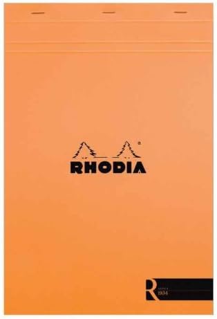 Rhodia "R" Premium Stapled Notepads 182007 8 1/4" x 11" (Orange) Blank Paper