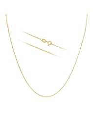 Jewelry: 18k Gold over Sterling Silver 1mm Box Chain Necklace Made in Italy 18 Inch - KEZEF Creations