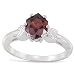 9K White Gold 0.946ct Garnet Ring - Size N