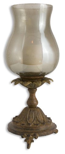 Chandell Smoky Gray Glass Candle Holder