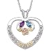 Tri-Color Sterling Silver Couple's Marquise title=