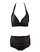 Surenow Womens Retro 50s swimwear Halter High Waist Bikini Swimsuit Bathing Suit