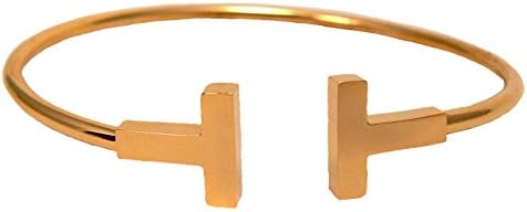 DT0101 Double T Golden Bangle Bracelet