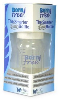 Born Free: 9oz Glass Bottle w/ Level 1 Nipple - Single