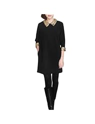 Cotton/Polyester Long Sleeves Sequined  Dress