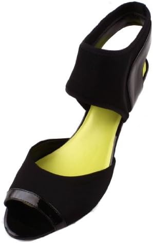 Nine West Wahoo Womens Size 6.5 Black Textile Dress Sandals Shoes