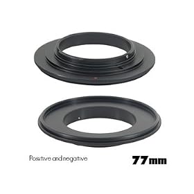 77mm Metal Reverse Mount Macro Lens Adapter for Canon EOS (Black) + Worldwide free shiping
