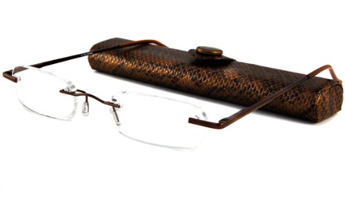 Click here to buy Able Vision Tube Readers Reading Glasses - LPR25 Copper with Lizard Leather Case by Able Vision.