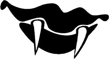 (2) Scary Vampire Teeth Spooky Halloween Vinyl Decal Car Window Sticker BLACK