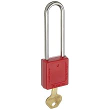 Master Lock 410 Series Zenex Lockout/Tagout Padlock, Keyed Alike, 1-3/4" Body Length, 3" Shackle Clearance