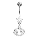 316L Surgical Steel - Clear 'Cancer' Zodiac Sign - Belly Rings - 14g 7/16