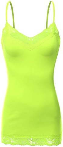 Doublju Women Gym Wear Comfy Fit Vintage Whisper Tank Tri-Eagle NEONYELLOW T-shirt,2XL