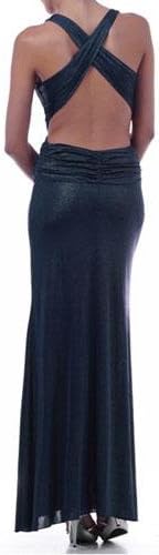 Luxury Divas Metallic Black Gown Crisscross Rhinestone Pin Size Large