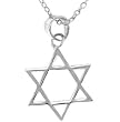 Sterling Silver High Polished Pendant - Star of David