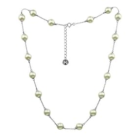 Majorica Jewelry 17" Pearl and Silver Chain Necklace