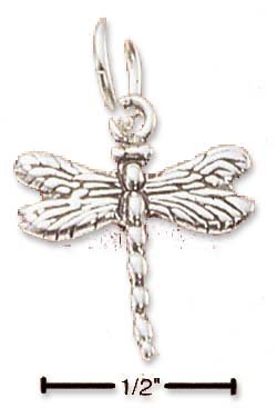 Sterling Silver Small Dragonfly Charm - JewelryWeb