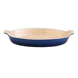 Le Creuset Heritage Stoneware 24 Ounce Oval Au Gratin Dish, Cobalt