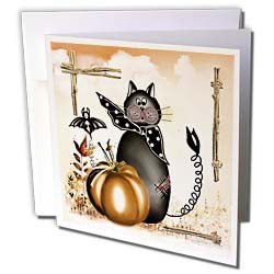 Milas Art Halloween - Halloween Cat - Greeting Cards-6 Greeting Cards with envelopes