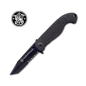 Smith and Wesson CKTACBS Tactical Serrated Tanto Knife, Black by Smith & Wesson