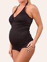 Motherhood Maternity: Side Ruched Maternity Swim Top