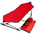PORTABLE / POP UP / FOLDING HAMMOCK IN RED WITH CARRY CASE