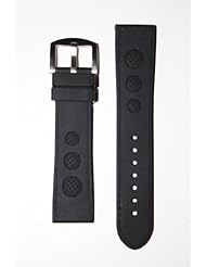 22mm Black Rubber Silicone Watchband Breitling Style