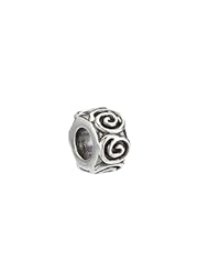 Swirl Charm in Silver for 3mm Charm Bracelets