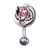 Cincinnati Bengals 316L Stainless Steel Belly Ring - 14G - 3/8 Inch Bar Length - Sold Individually