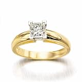 1.00ct Certified Princess-Cut Diamond Engagement Ring In Gold. Size 7