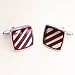 FashionOn designer formal contemporary red stripes cufflinks with box