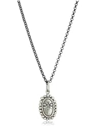 Erica Molinari "Renaissance" Sterling Silver Oval Dragonfly with Diamond Cross Charm Necklace