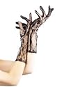 Ladies Long Black Fancy Lace Gloves, 14 inches