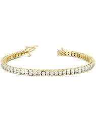 14KT Yellow Gold Contemporary Diamond Tennis Bracelet featuring 52 Channel Set Round Brilliant Cut Diamonds in a High Polished Setting. 6 1/4 CTW