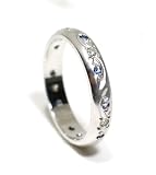 Sapphire and Diamond Wedding Ring or Stacking Ring, 18k White Gold, Ring Size 6.25 (T.w 0.25)