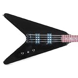 PROFESSIONALLY SET-UP - WESLEY NIMROD VEE BLACK GOTHIC ELECTRIC BASS GUITAR - (Model BF100BK)