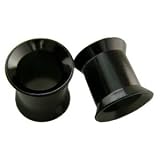8g Titanium Double Flared Black - Funnel Earlet - Fashion Ear Plug