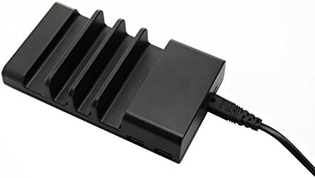 Power 4-port USB Charging Station and Portable USB Charger Dock for All Iphones / Ipads / Nexus / Galaxy / and Other Smartphones and Tablets (Black) (No Cables Included)
