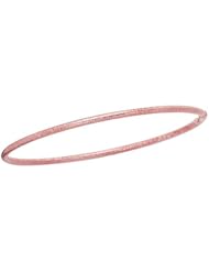 8" 14K Rose Gold 3.0mm (1/8") Textured Round Tube Stackable Bangle Bracelet