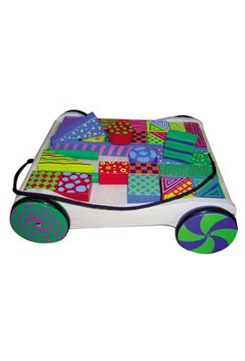 Childrens Toyshop  Toys : Wooden Fancy Block Pullalong Cart