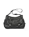 Nuovedive Front Pocket Soft Calf Leather Hobo Bag Black