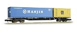 Graham Farish 373-456A 63ft Flat With 20ft & 40ft Container MSC & Hanjin