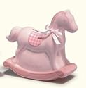 Pink Rocking horse moneybox baby girl christening,baptism or newborn gifts