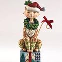 Jim Shore Heartwood Creek Christmas Cat with Santa Hat & Wreath Figurine, 7-3/4-Inch