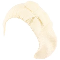 Warm Knit Ribbon Bow Light Beret Slouch Hat Tam Ivory