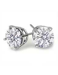 .20Ct Round Diamond Solitaire Stud Earrings 14K Gold Certified